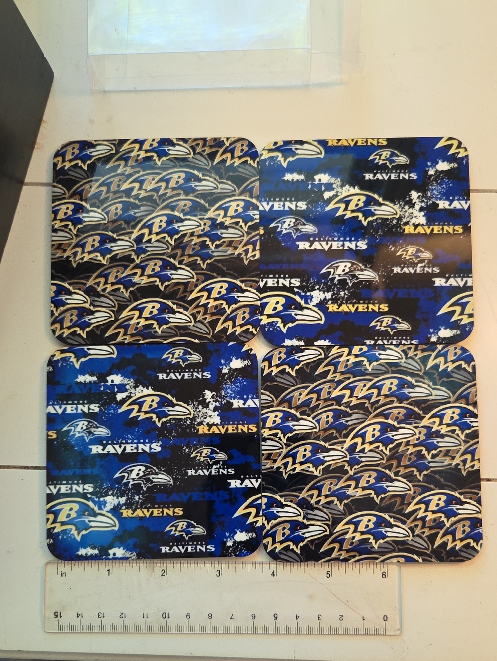 Baltimore Ravens Coaster Set - Blue & Black Team Logo